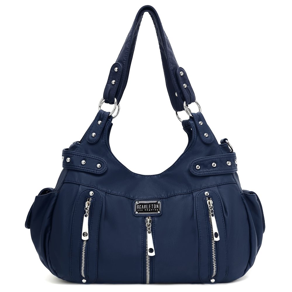 Elegant Satchel Purses And Handbags Vegan Textured Boston Barrel Satchel Top